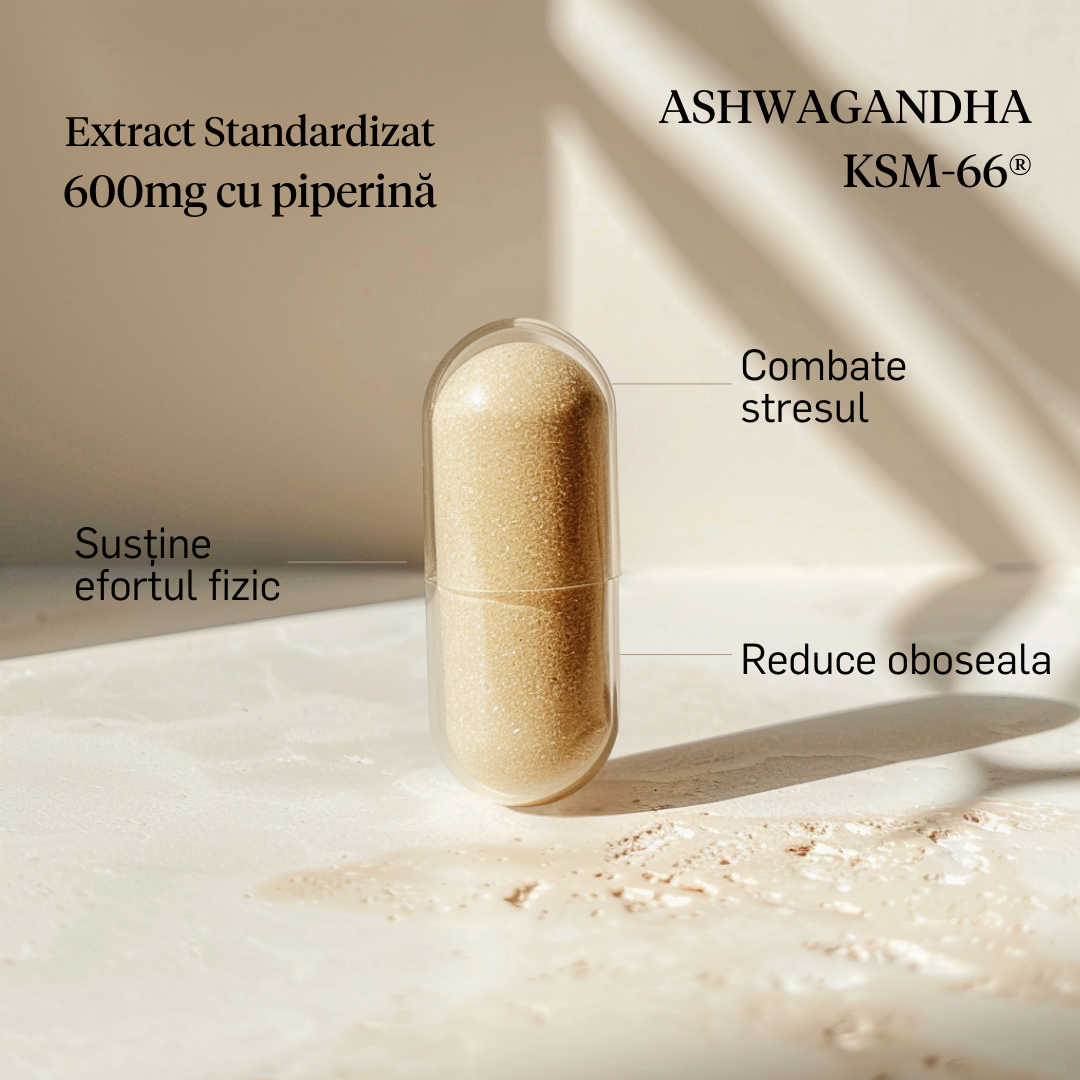 Ashwagandha KSM-66® 600mg cu Piperină