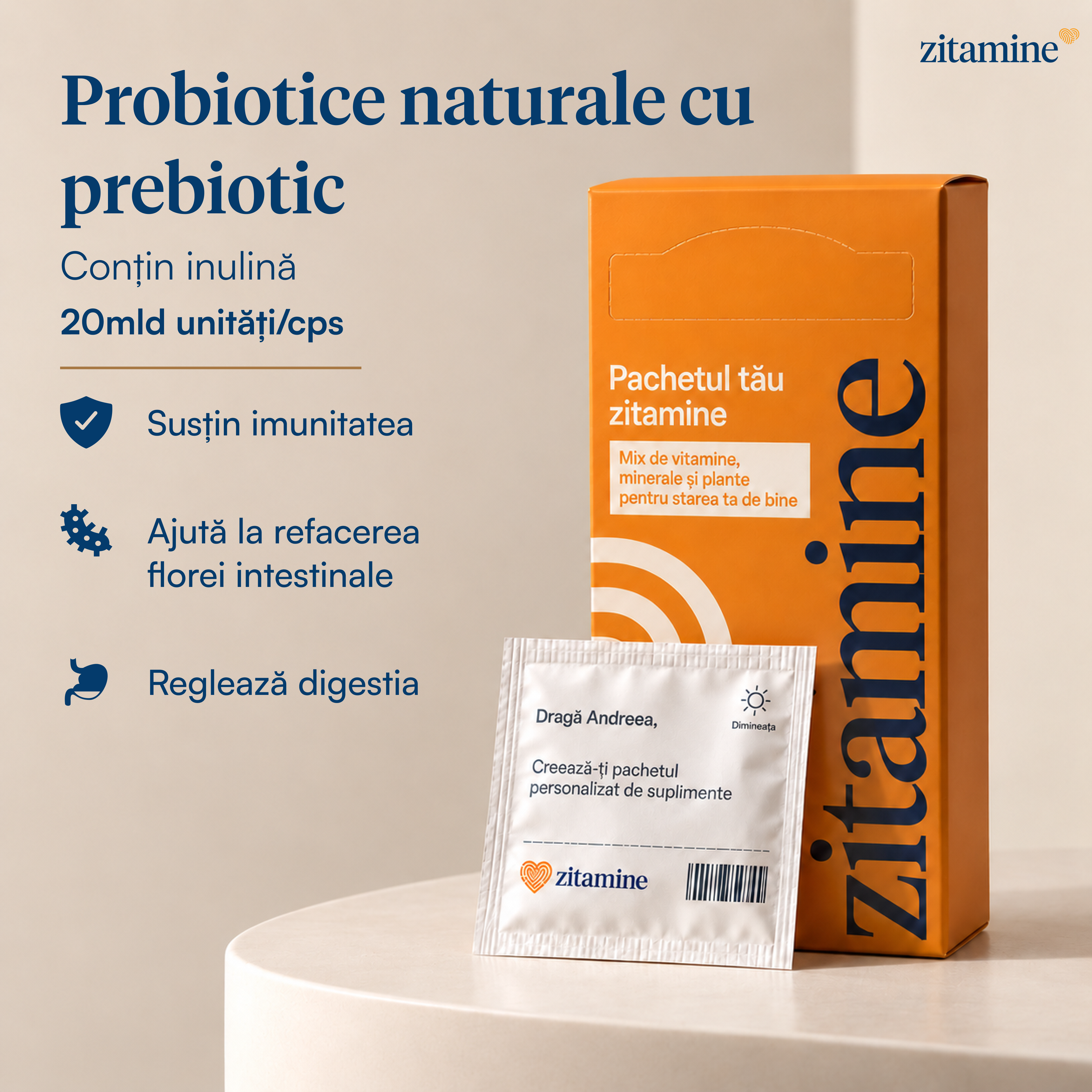 Probiotice naturale cu prebiotic 20 mld unități