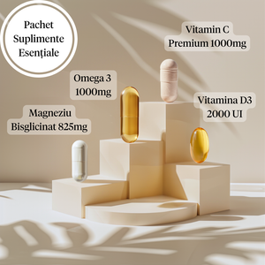Pachet Suplimente Esențiale (Vitamina C, Omega3, D3, Magneziu)