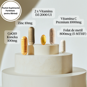 Pachet Suplimente Fertilitate pentru Bărbați cu Folat de Metil 800mcg
