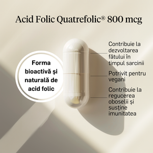 Folat activ - Acid Folic Quatrefolic® 800 mcg (5-MTHF)