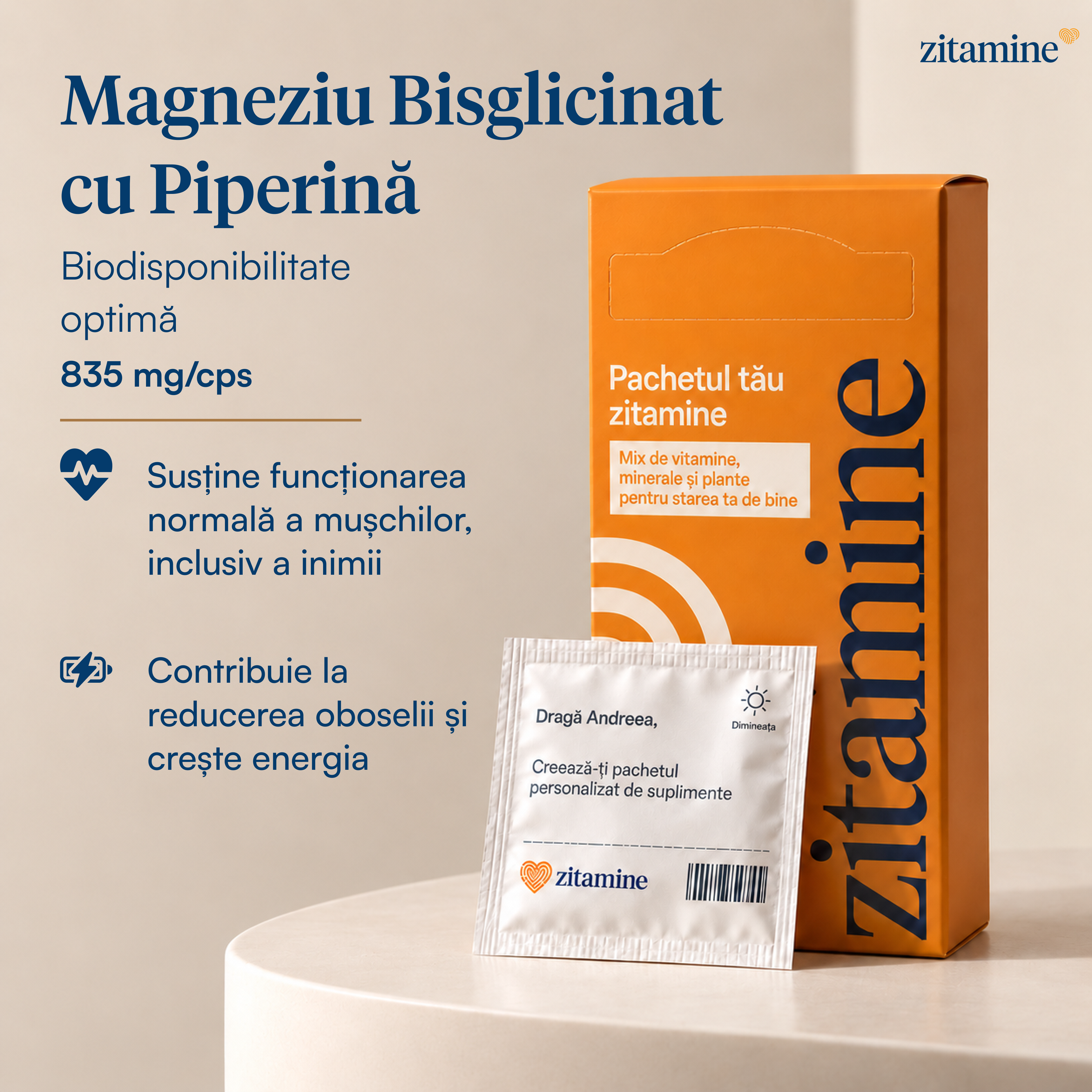 Magneziu Bisglicinat cu Piperină 835 mg