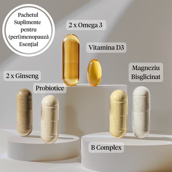 Protocol Perimenopauză & Menopauză Esențial • 8 suplimente/zi • 30 zile