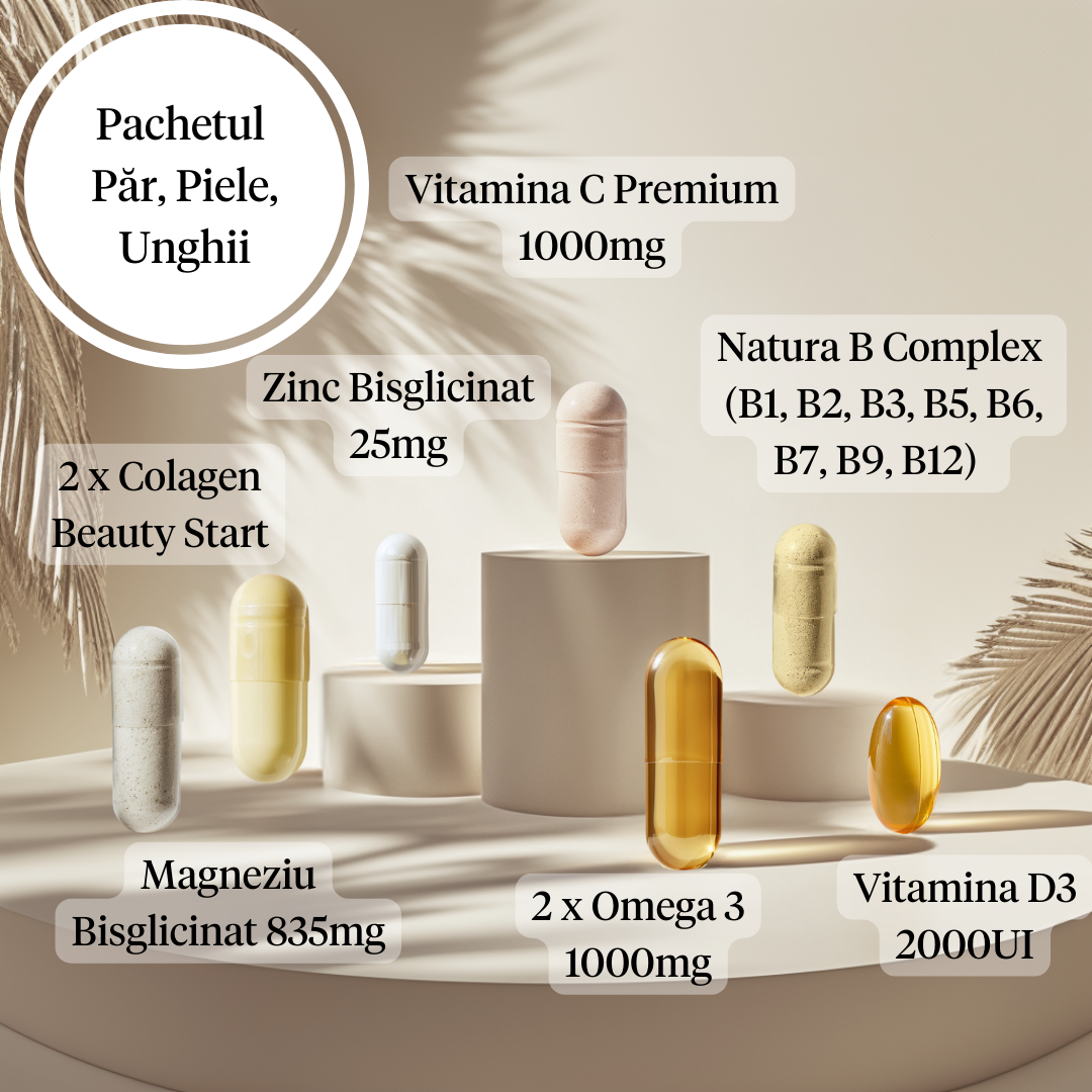 Pachet Suplimente pentru Păr, Piele, Unghii
