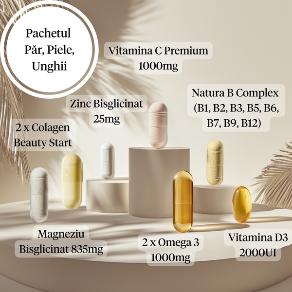 Protocol Păr, Piele, Unghii • 8 suplimente/zi × 30 zile
