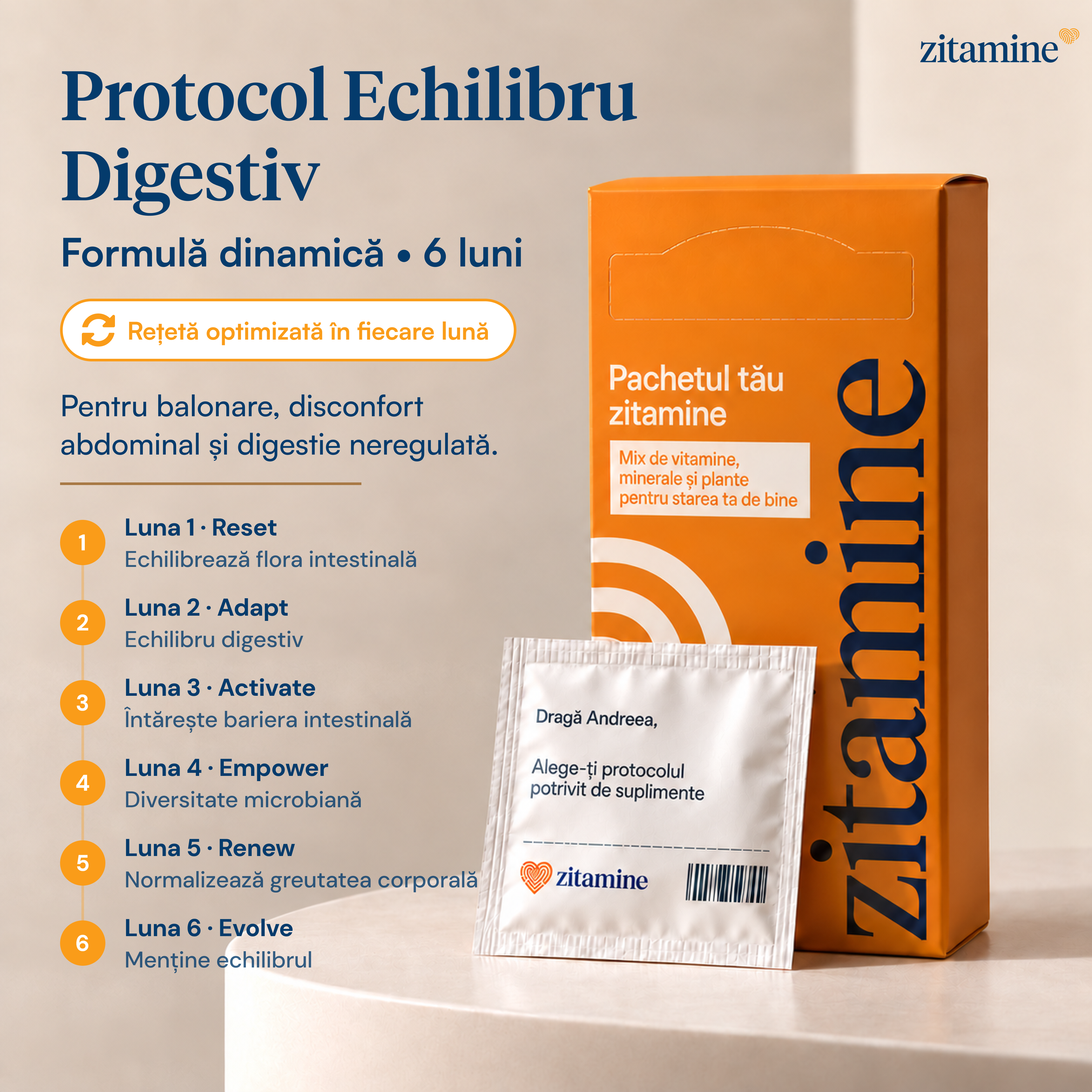 Protocol Echilibru Digestiv (sănătatea Intestinului) • Rețetă dinamică, optimizată lunar • 180 zile