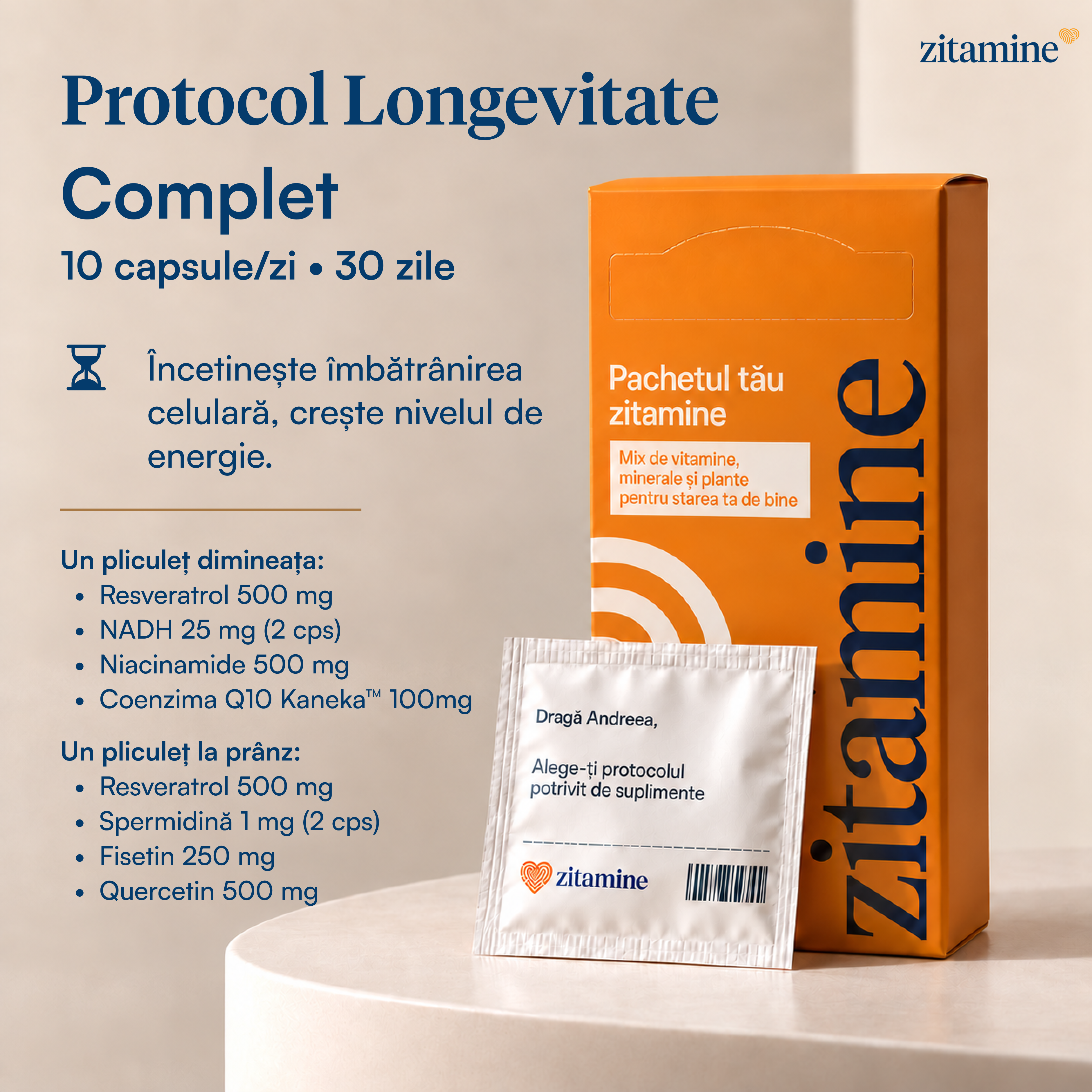 Protocol Longevitate Complet • 10 suplimente/zi × 30 zile