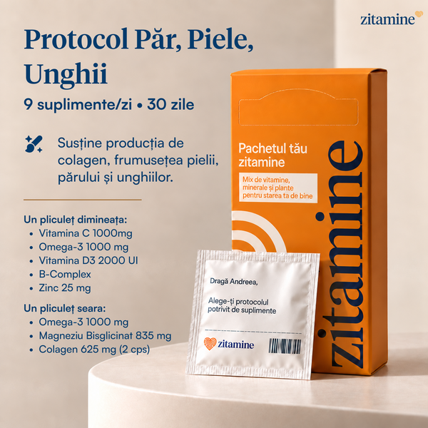 Protocol Păr, Piele, Unghii • 9 suplimente/zi × 30 zile
