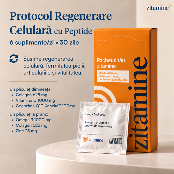 Protocol Regenerare Celulară cu Peptide • 6 suplimente/zi • 30 zile