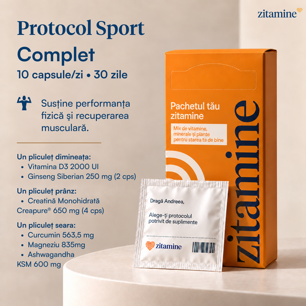 Protocol Sport • Complet • 10 suplimente/zi • 30 zile