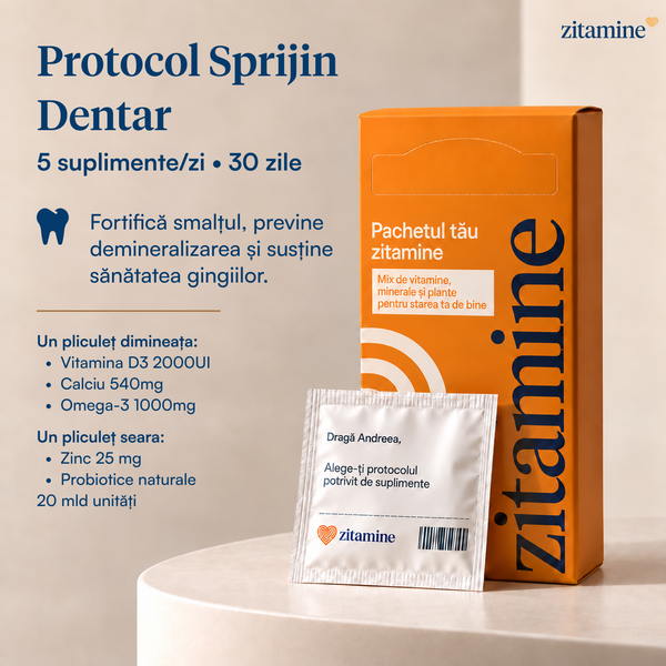 Protocol Sprijin Dentar • 5 suplimente/zi • 30 zile